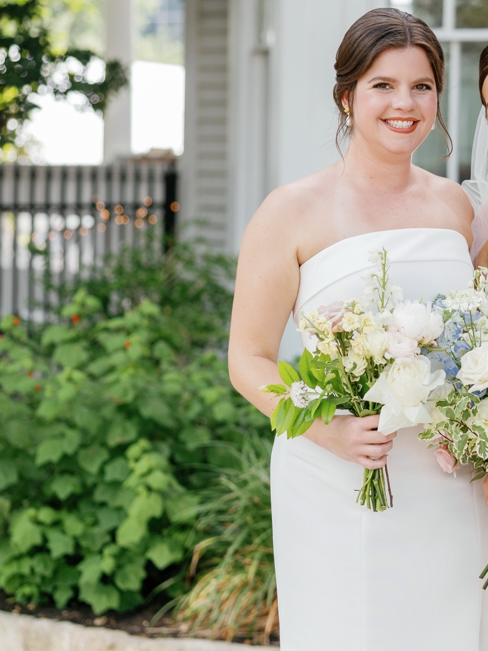 White Strapless Amsale dress